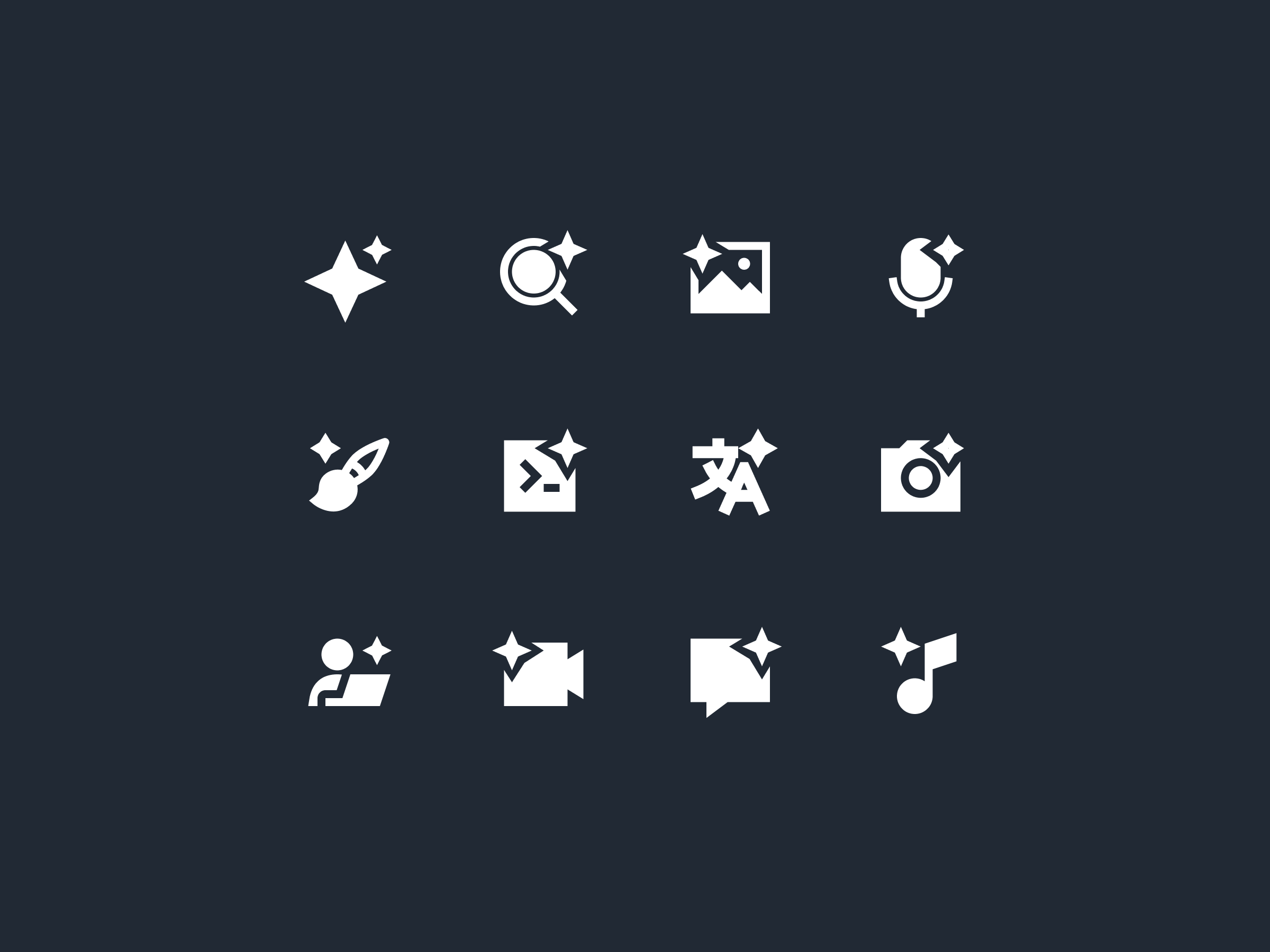Sharp filled AI icons