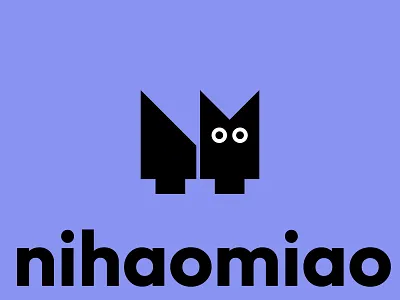 Nihaomiao animal cat geometric logo modern pets simple