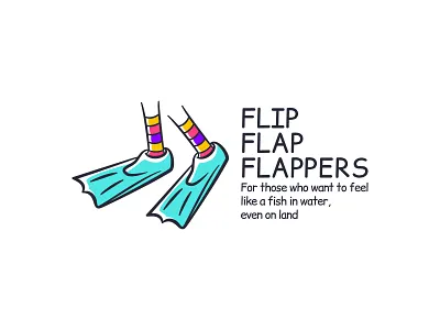 Why Walk When You Can Flap? absurddesign aquatic branding creative flipflapflappers flippers footwear logo logos oceanic shoes