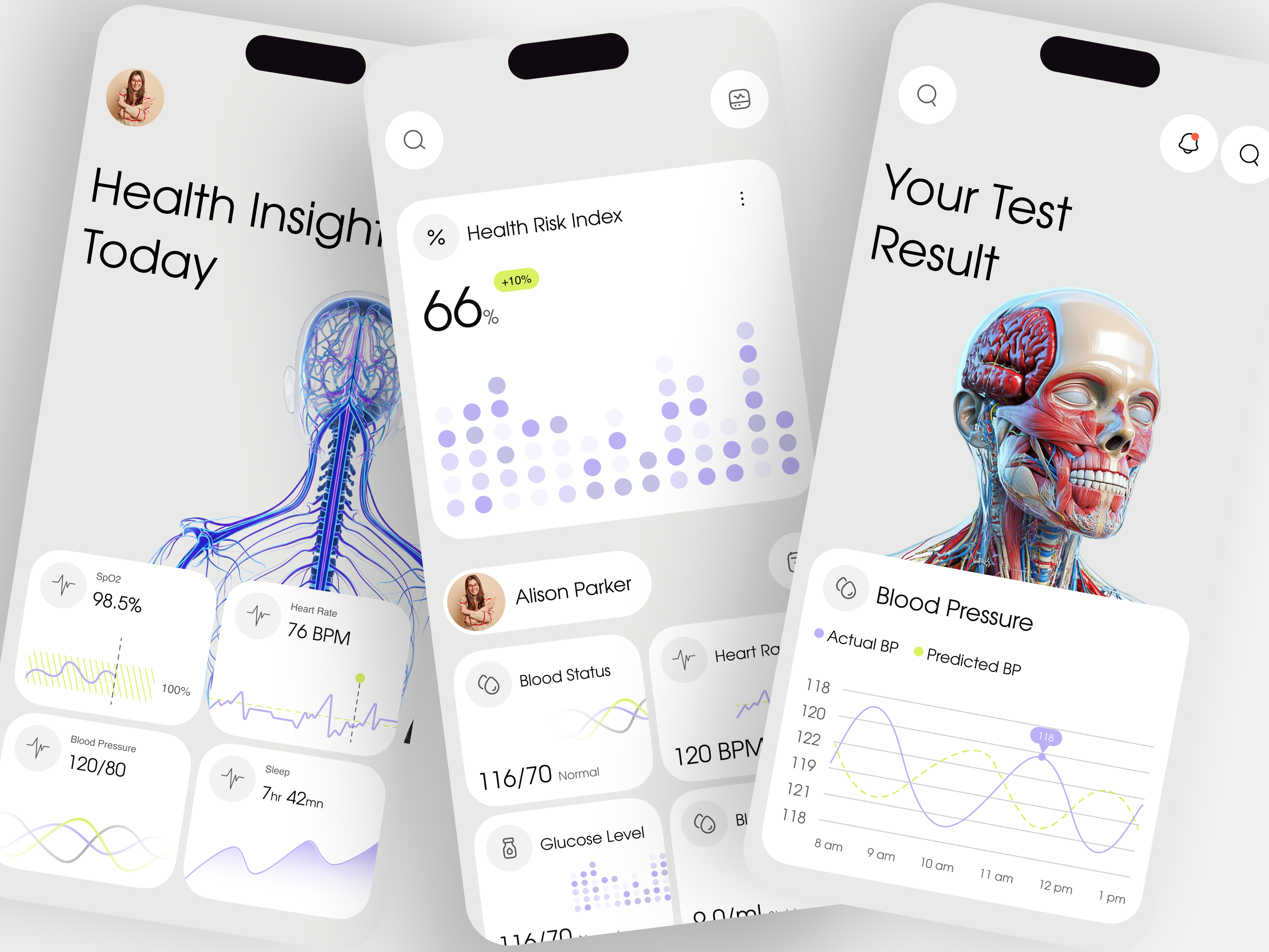 Health Tracking App Design blood pressure tracking digital health health analytics health dashboard health data health insights health metrics heart rate tracking medical dashboard personal health ui design uiux design user interface ux design ux research wellness dashboard