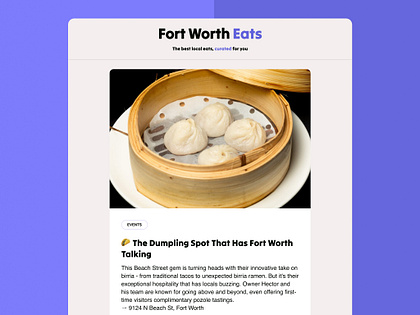 Fort Worth Eats, Local Newsletter Experiment