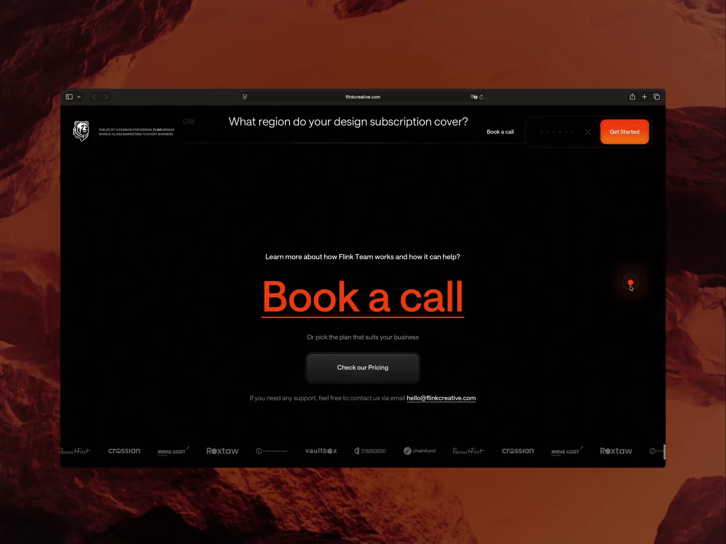Example of Flink Creative - Footer Interaction