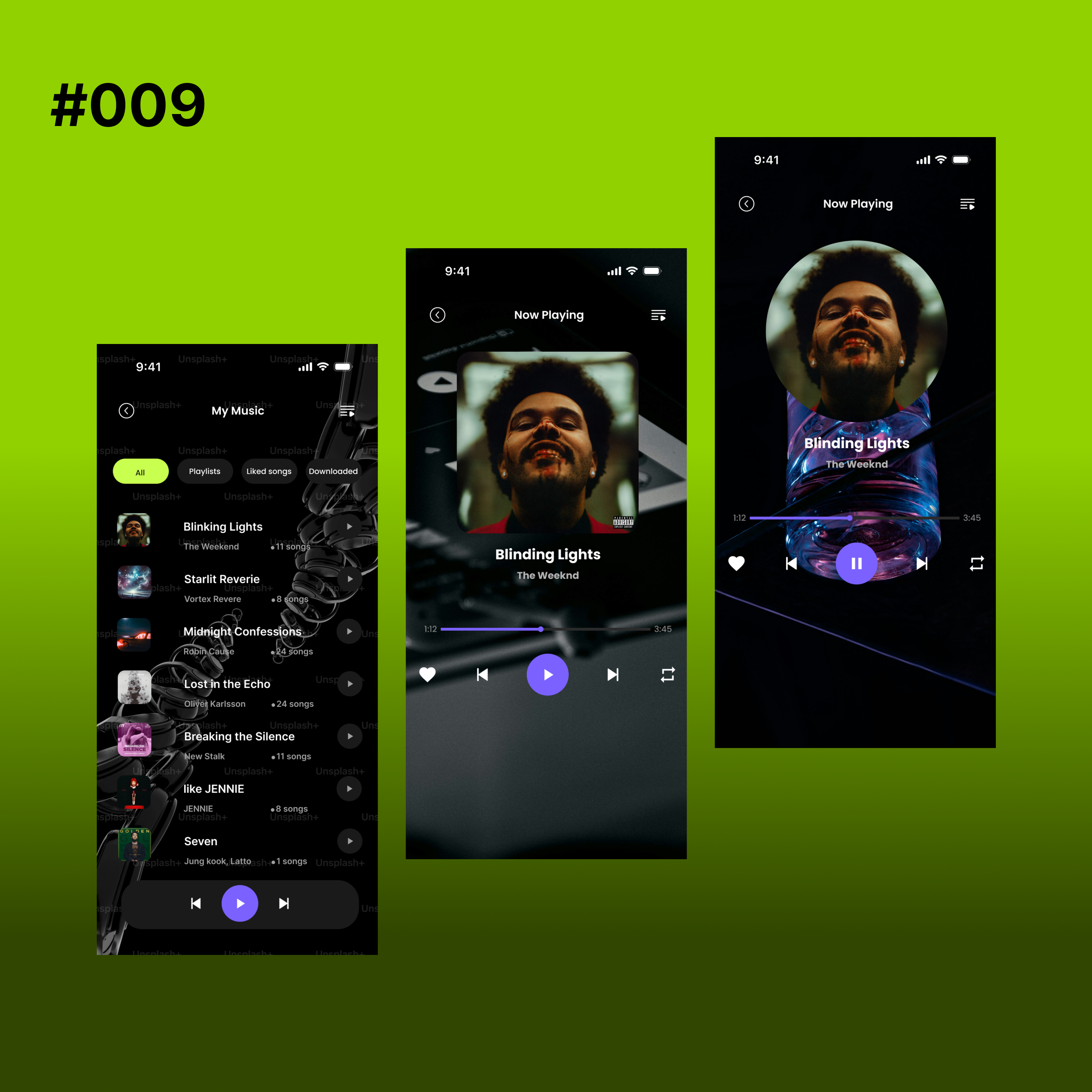 Music Player UI – DailyUI #009 dailyui dribble figma playlist ui uidesign