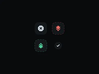 Latest WEBSITE → super simple DARK ICONS clean dark green icon icons minimal modern red saas startup style guide tech ui ux web desig white
