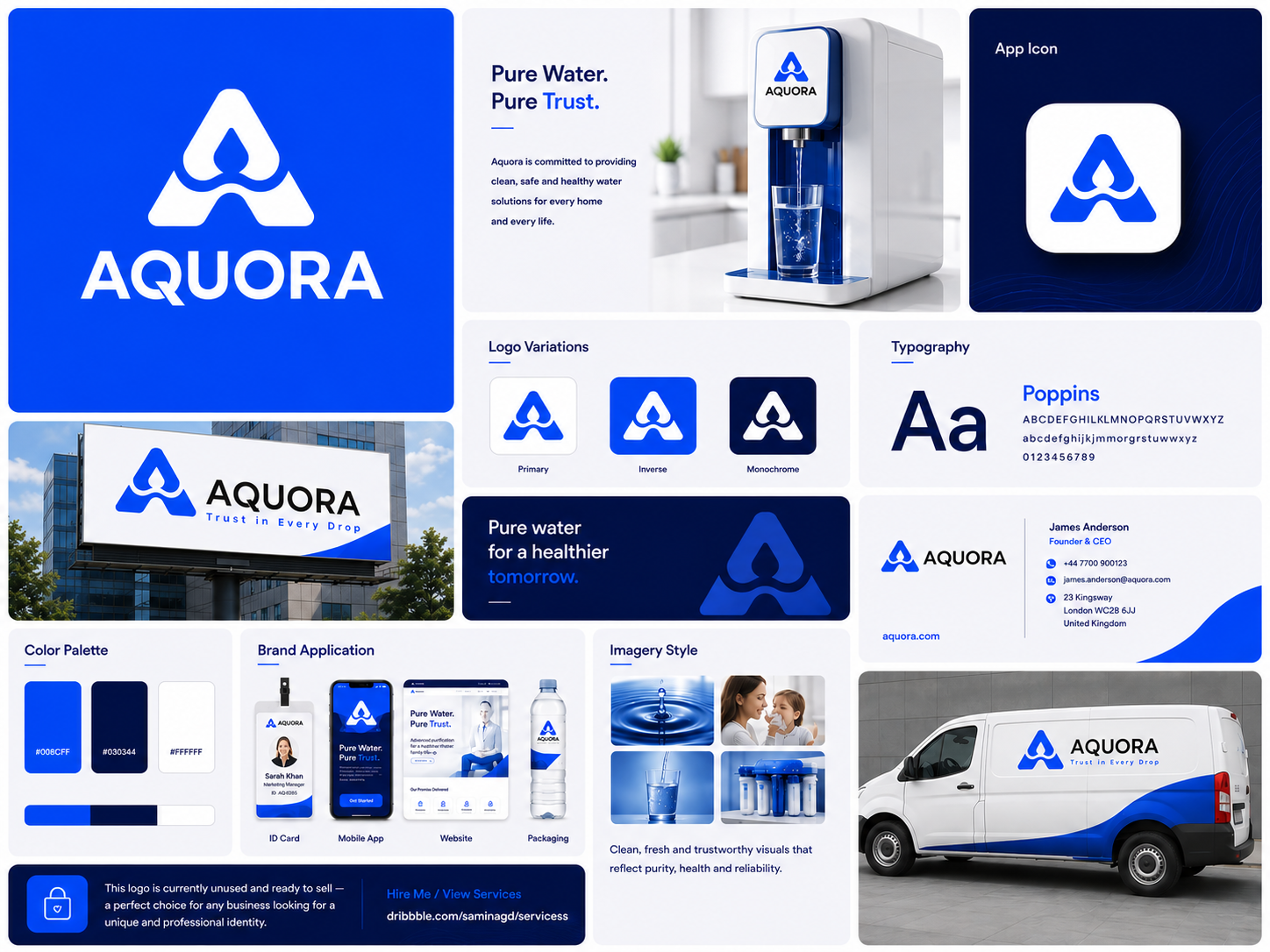 Example of Aquora — Premium Water Brand Logo