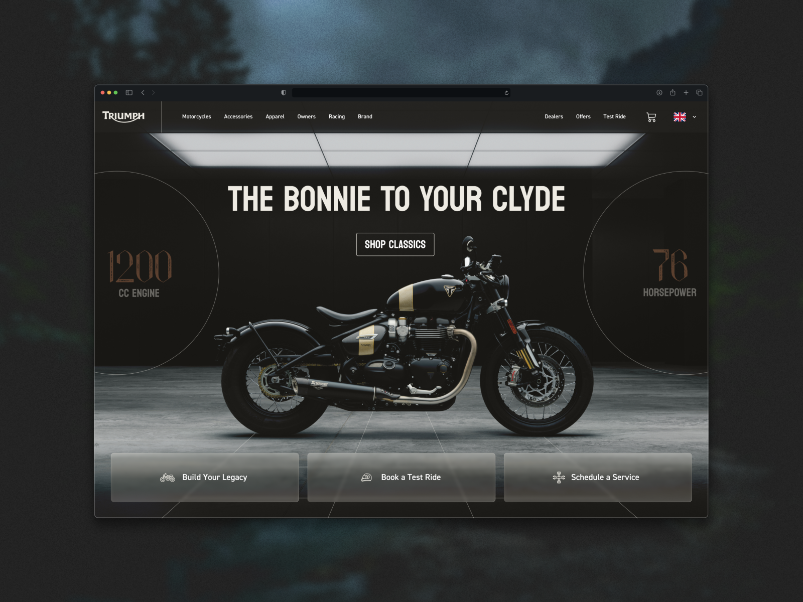 Example of Triumph Motorcycles — Concept Redesign & Rebrand