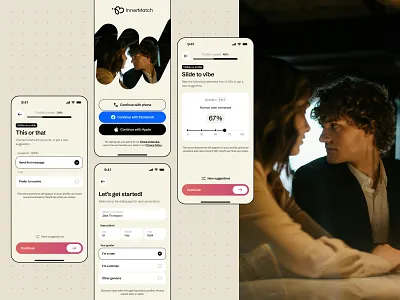 Mobile App UI Design app design app ui match making minimal ui mobile onboarding ui onboarding ux ui design uiux