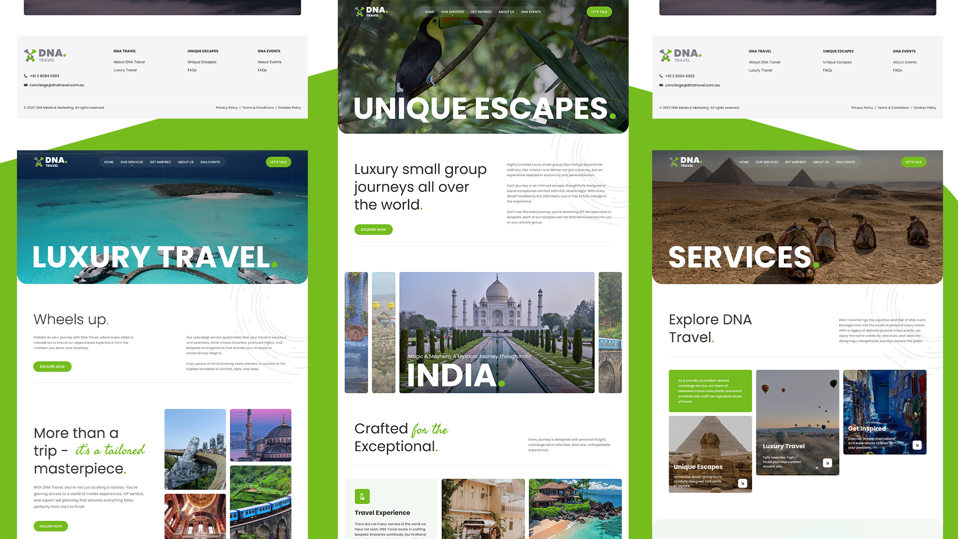 DNA Travel – WordPress/Elementor Travel Agency Website australian travel destination services tour packages travel agency vacation planning