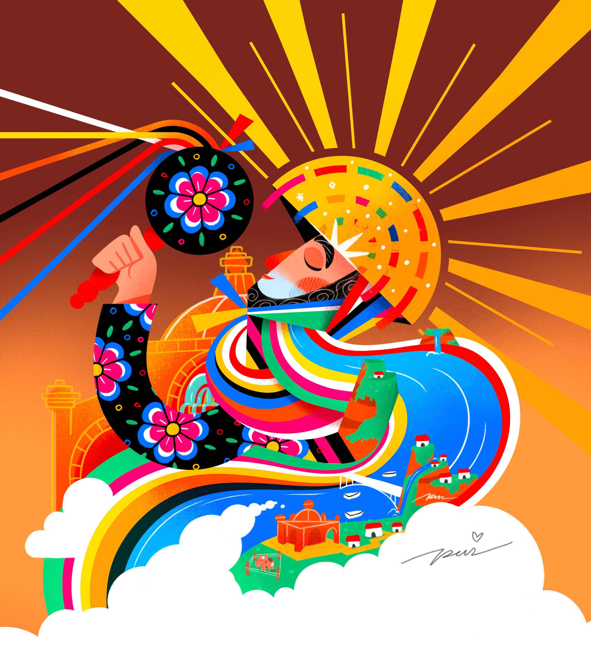 Terremoto a las 12 book cartoon character chiapa chiapas color corzo cover cute design illustration mexico parachico river