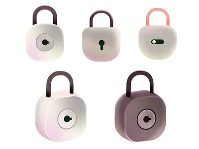 Lock Study Design bank branding flat gradient icon illustration lock minimal ui vector