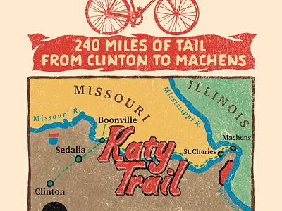 Katy Trail apparel branding cartograph clothing drawing graphic design illustration map design merchandise poster printdesign tshirt vintage