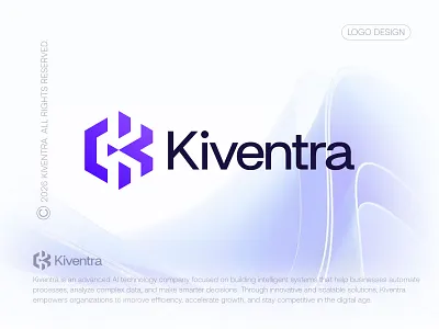 Kiventra - Modern Logo Design for Business ai brand identity ai logo brand identity branding design icon identity k letter logo k logo letter logo logo logo creation logo design logo designer logodesign logos logotype