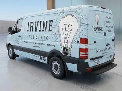 Logo Design: Irvine Electric, Powell River BC branding design illustration logo malcontent creative print typeography vancouver island victoria bc
