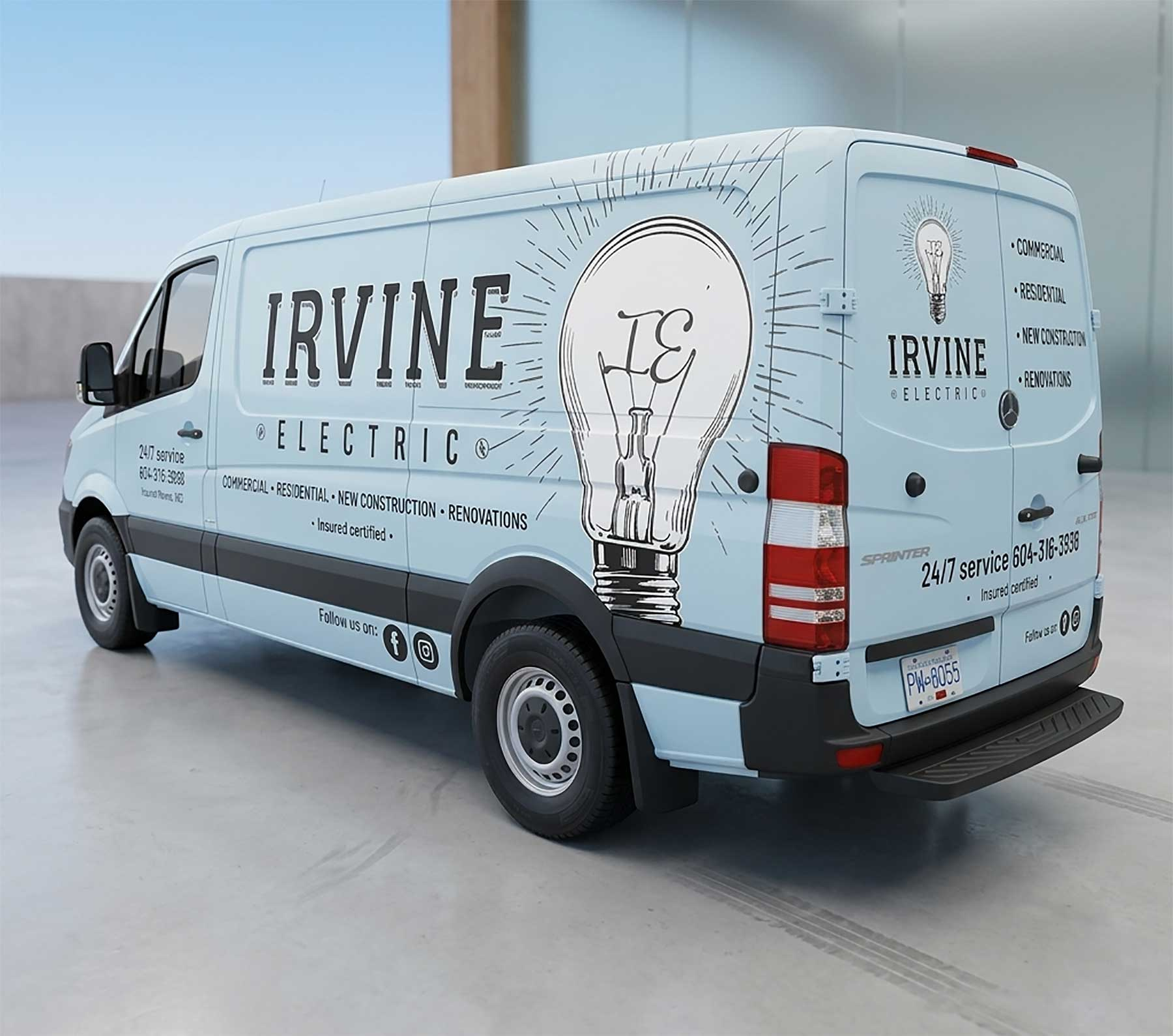 Logo Design: Irvine Electric, Powell River BC