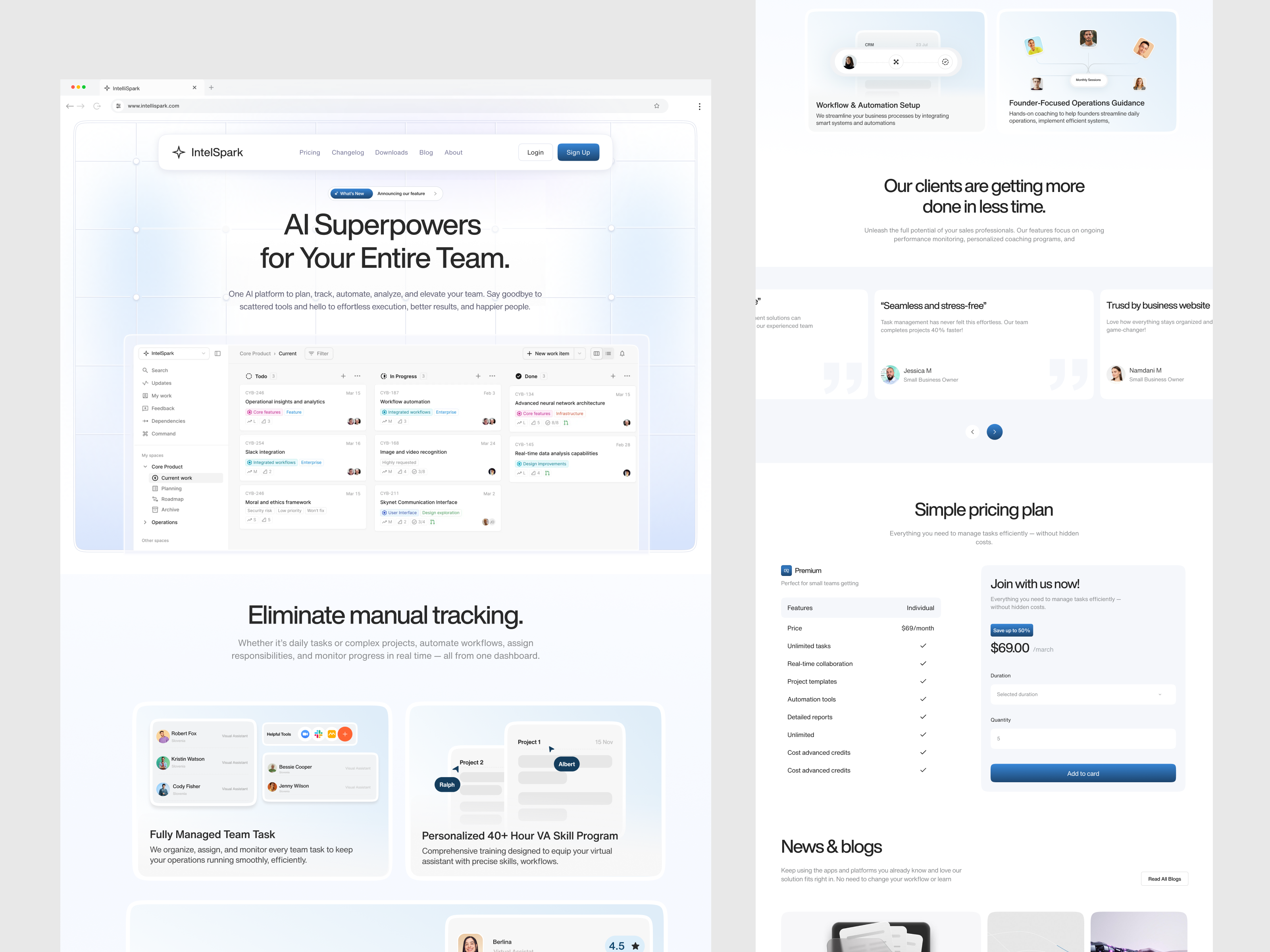 SaaS Landing Page | AI-Powered Project Management Platform ai ai powered ai powered productivity tool ai team management analytics automated workflow management b2b business operations crm enterprise landing page management project management saas saas landing page task management team performance tracking web design website workflow