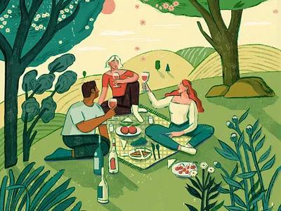 Summer Wine character digital editorial folioart illustration