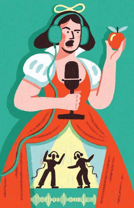 Snow White Radio Drama character digital editorial folioart illustration texture