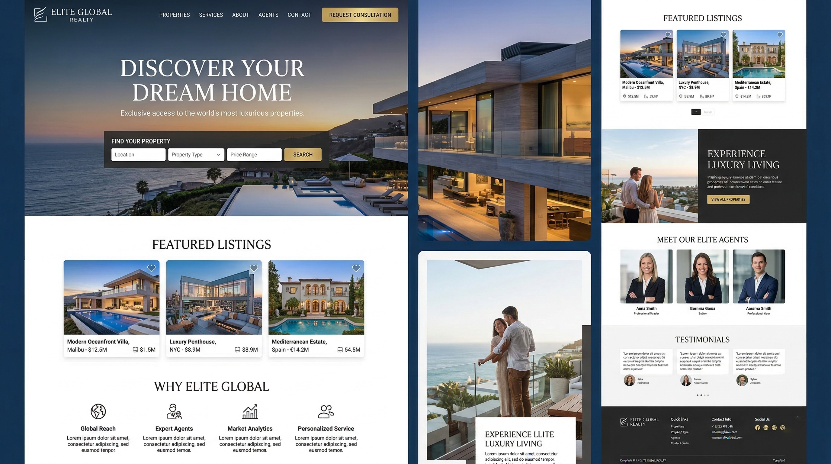 Luxury Real Estate Landing Page Design elementor pro elementor wordpress fiverr landing landing page landing page design web design website design wordpress