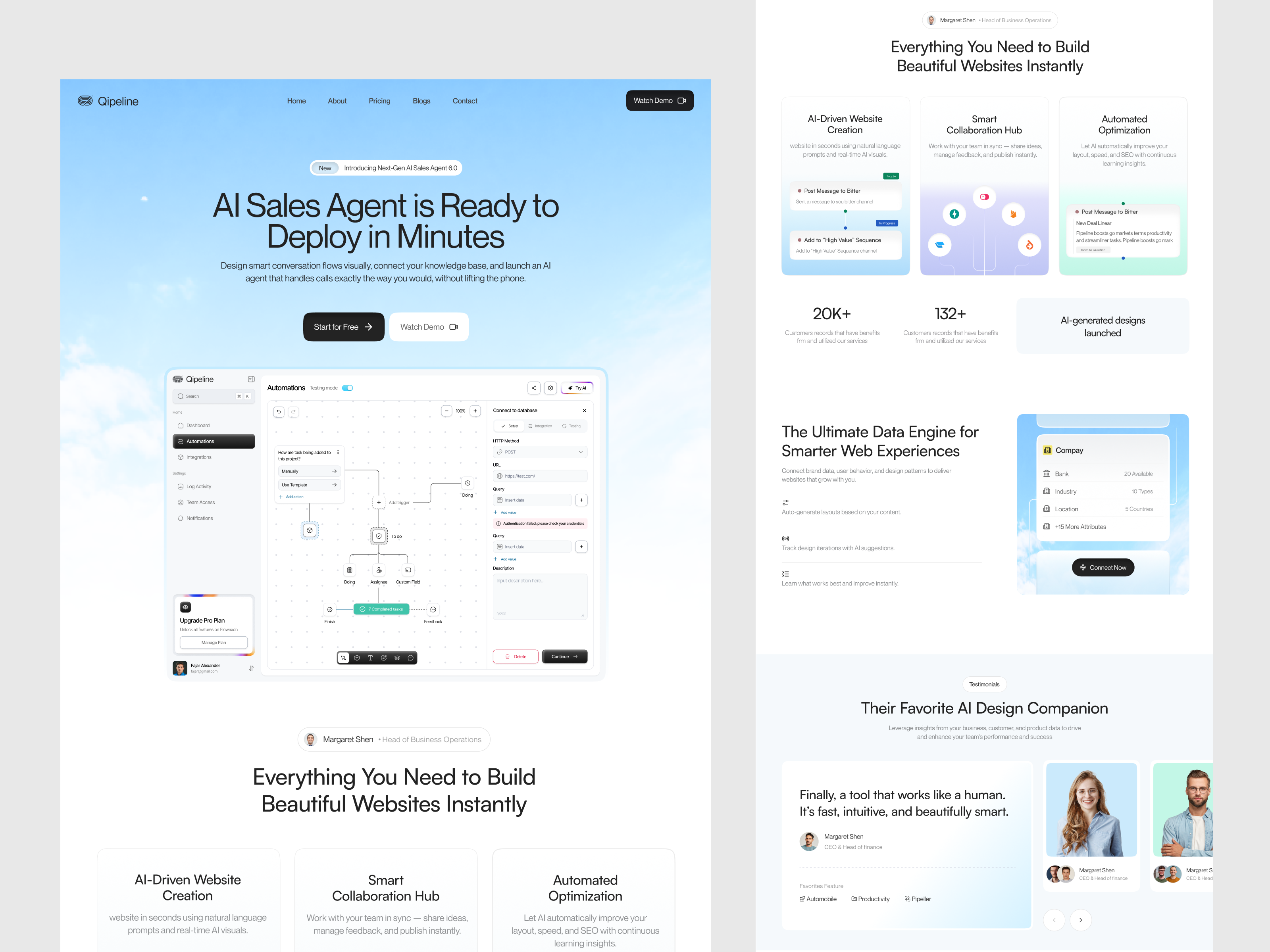 AI SaaS Landing Page | AI Agent for Sales CRM Platform