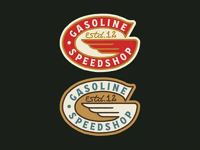 GASOLINE Speedshop apparel badge branding clothing design graphic design illustration lettering lifestyle logo motorcycle patch speedshop t shirt