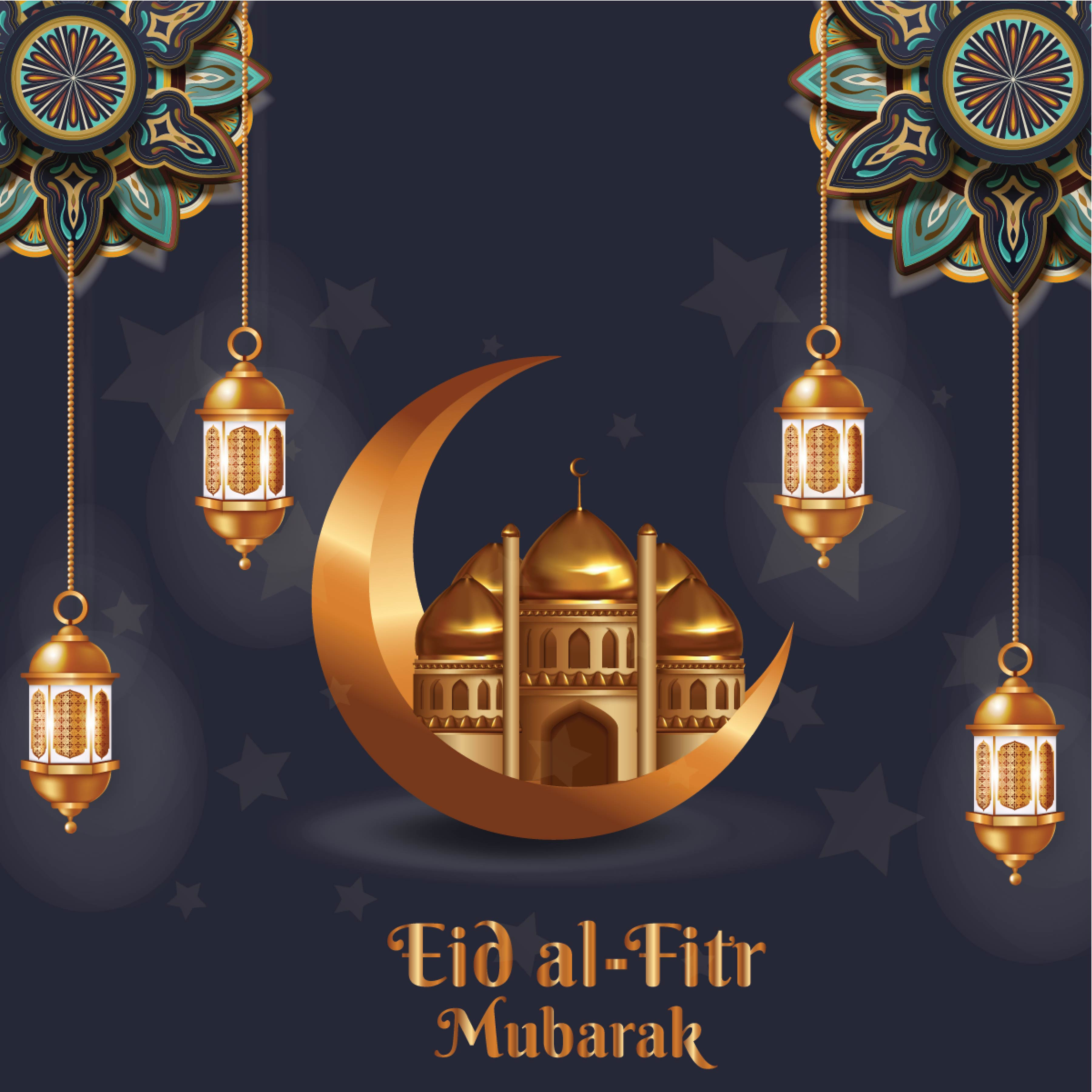 Eid- Ul- Fit'r Mubarak Poster branding company logo design graphic design illustration logo logo design logo designer ui vector