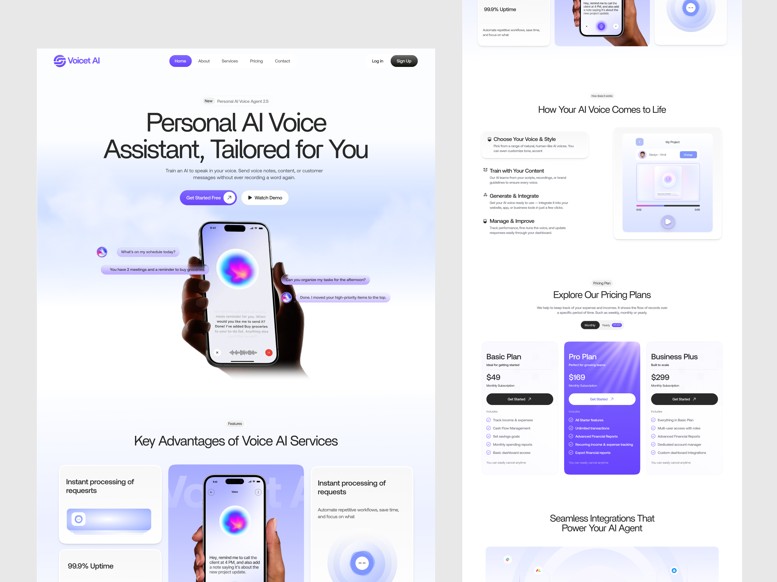 SaaS Landing Page | AI Voice Assistant App agentic ai ai ai agent ai assistant ai landing page ai saas ai website app landing page assistant b2b landing page enterprise enterprise ai landing page personal ai product landing page saas saas landing page voice assistant web design website