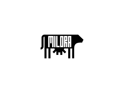 MILORA Logo animal branding cow flat logo minimal vector
