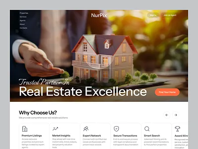 Real Estate Agents & Brokerages Landing Page broker website clean design design inspiration figma design landing page modern ui product design property website real estate real estate agents real estate design real estate landing page real estate ui real estate website ui design uiux ux design web design website inspiration website redesign