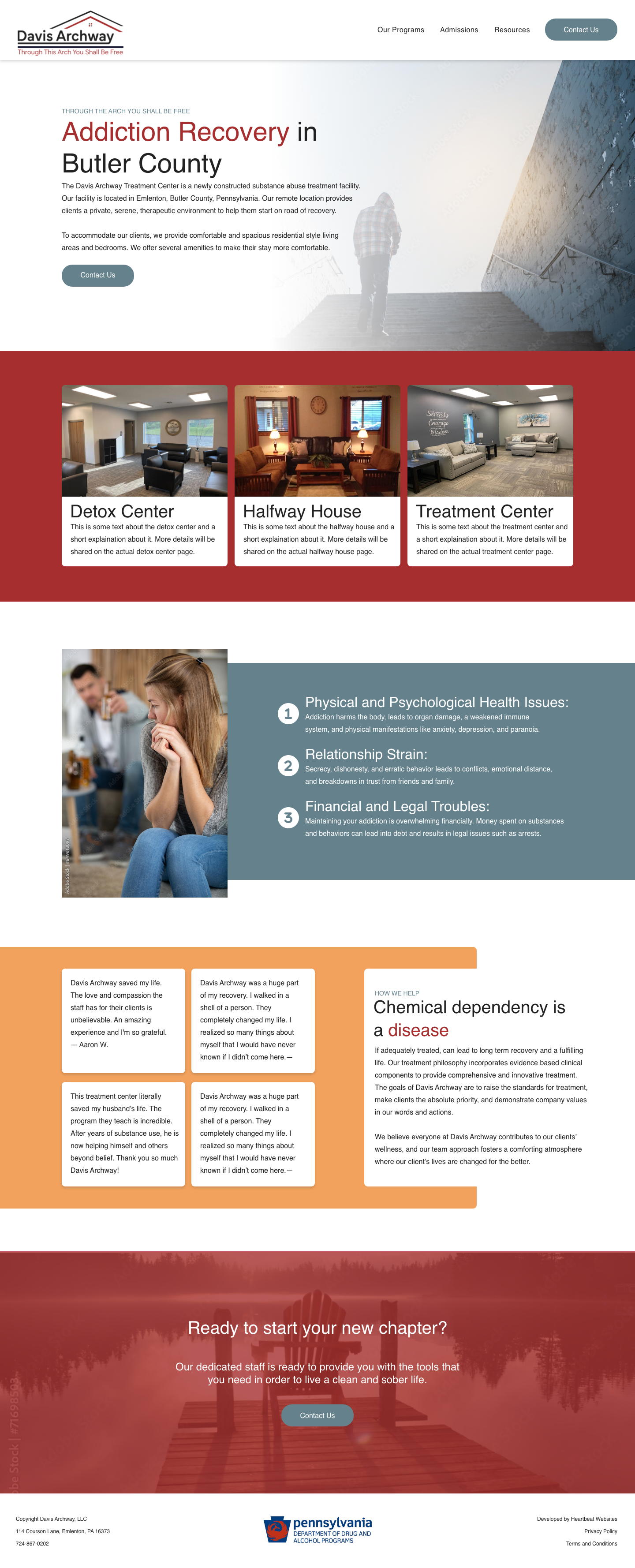 Davis Archway Website Mockup