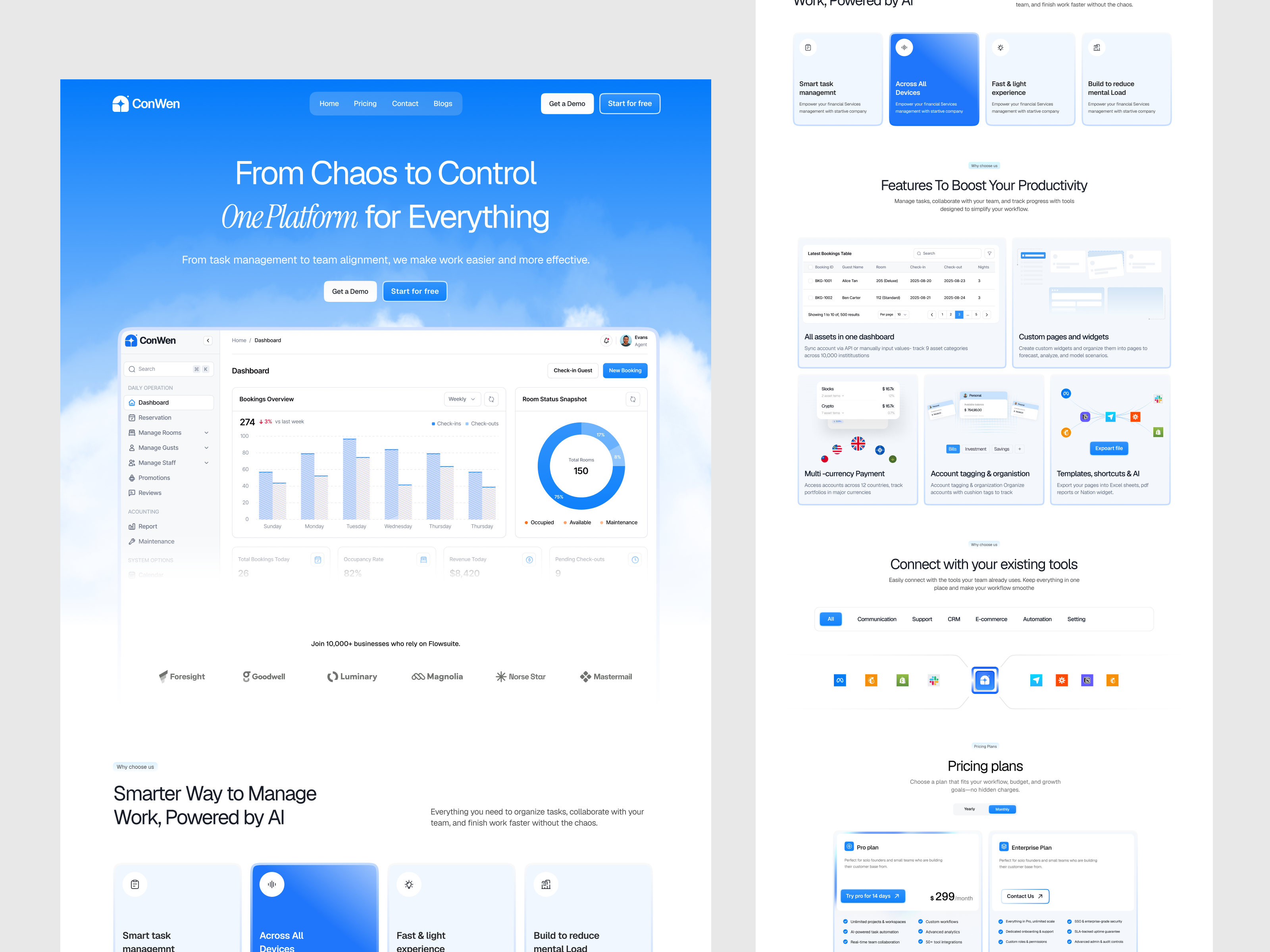 AI SaaS Landing Page | CRM Project Management Platform