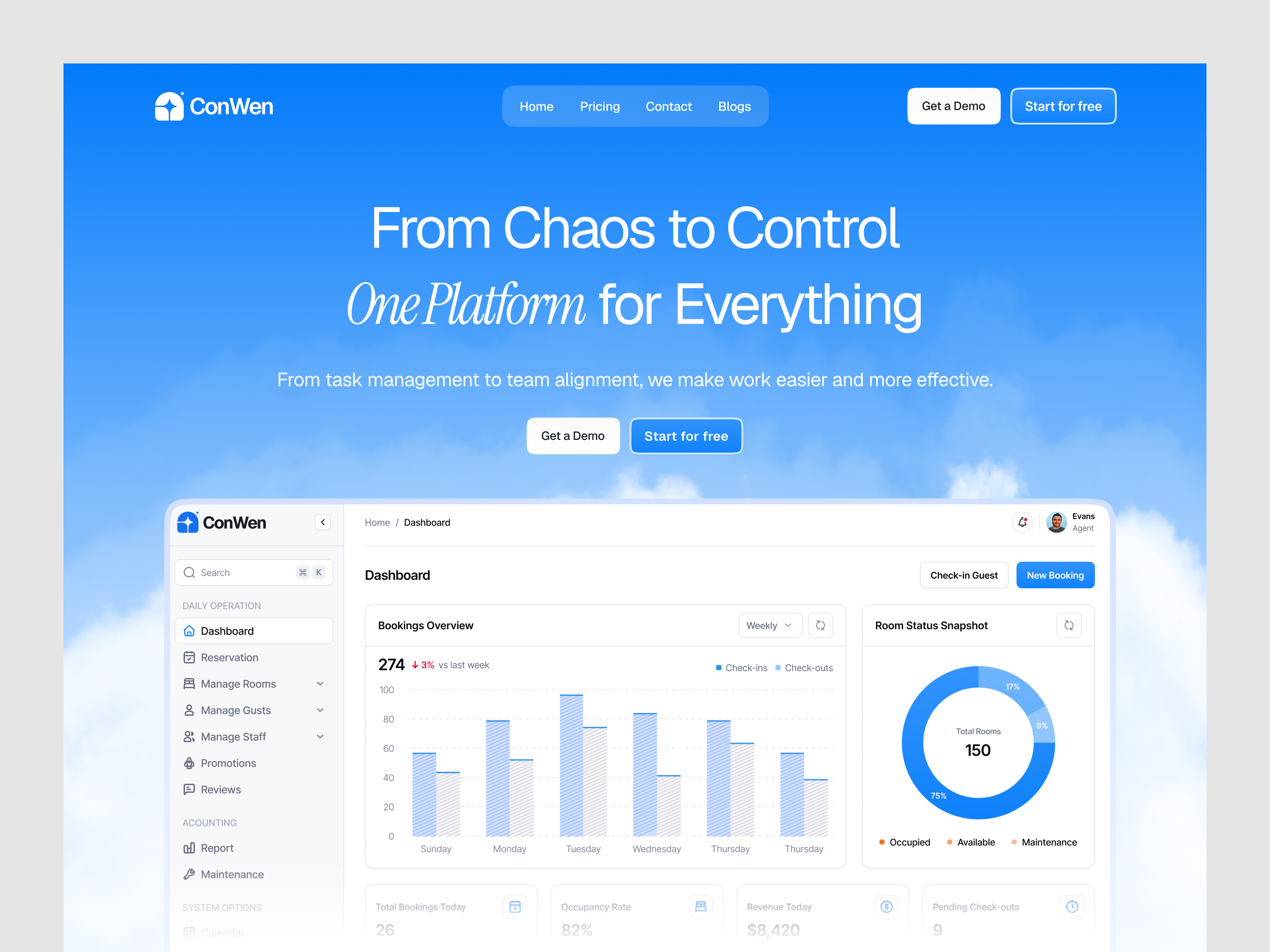 Example of Saas Landing Page UI UX Design