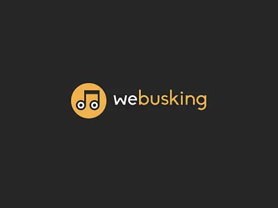 Logo for WeBusking startup — monetization for street musicians branding logo