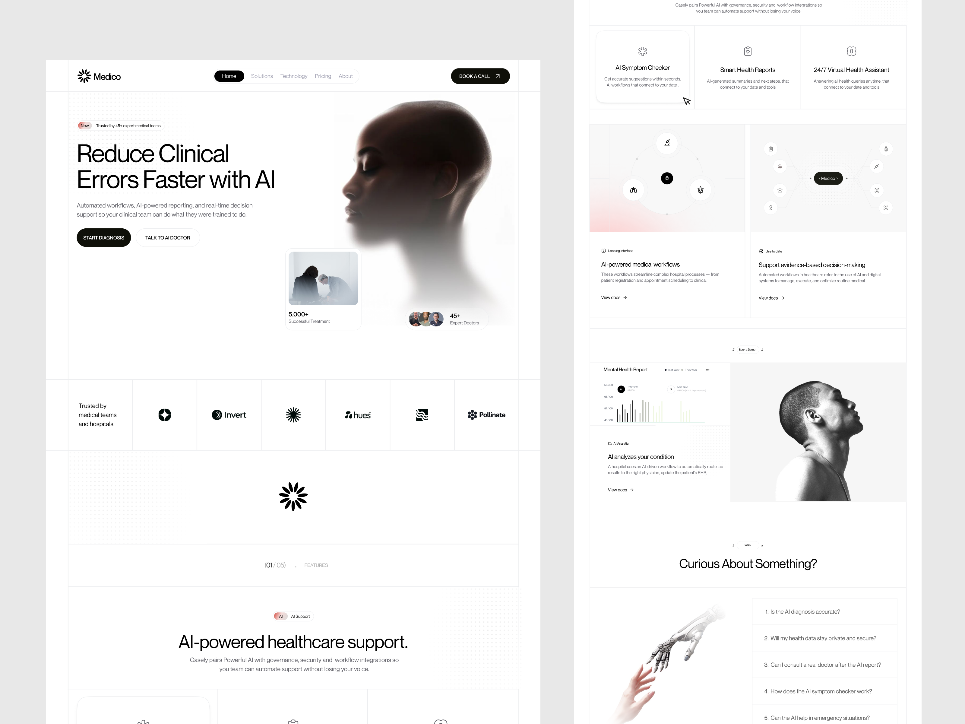 AI Healthcare SaaS Landing page ai clinical enterprise ai health ai healthcare healthcare ai healthcare landing page hospital landing page medical medical landing page medical trial paitient patient treatment saas saas landing page treatment web design website