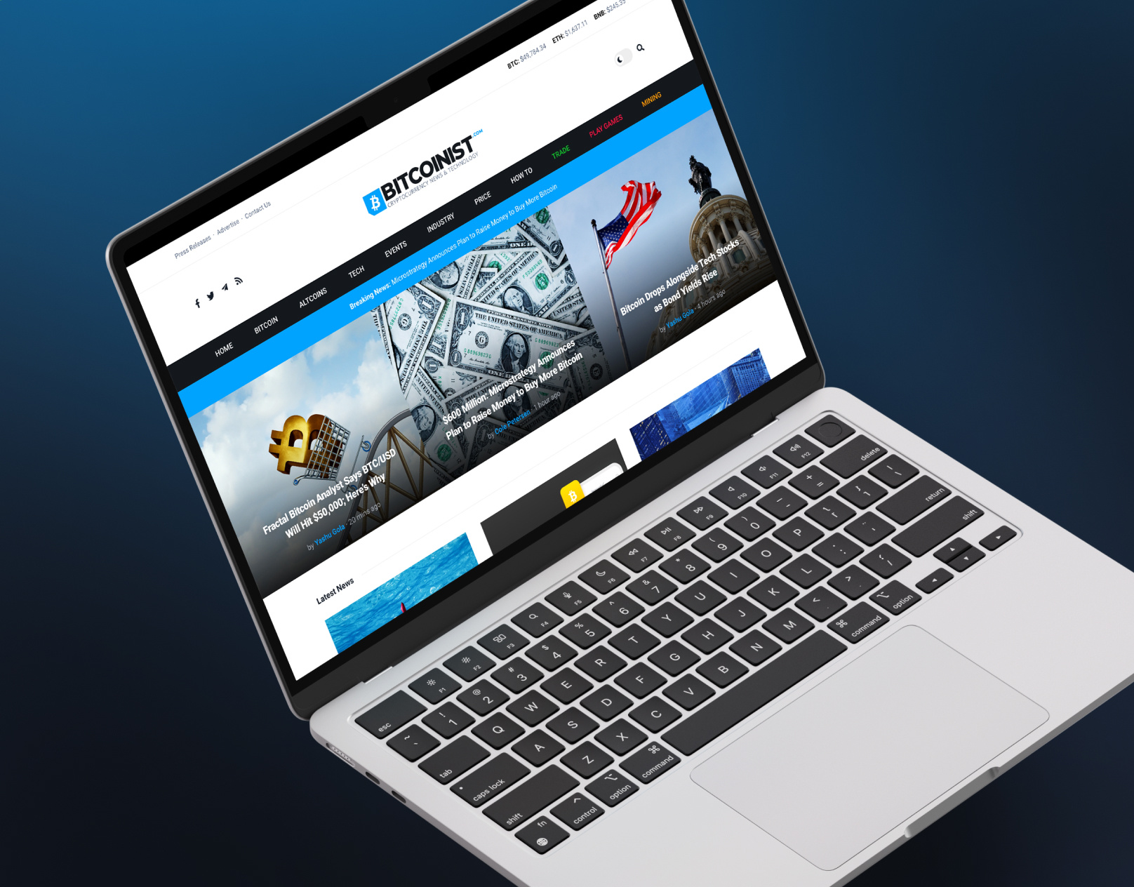 Bitcoinist Crypto News Website beach flag bitcoin blockchain brand identity branding crypto crypto news cryptocurrency fintech media kit news news website ui ui design
