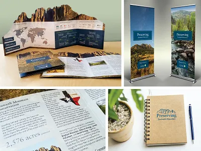 Preservation Brochure + Event Graphics banners brochure design die cut diecut event graphic design journal layout motion graphics pamphlet print retractable banners typopgraphy