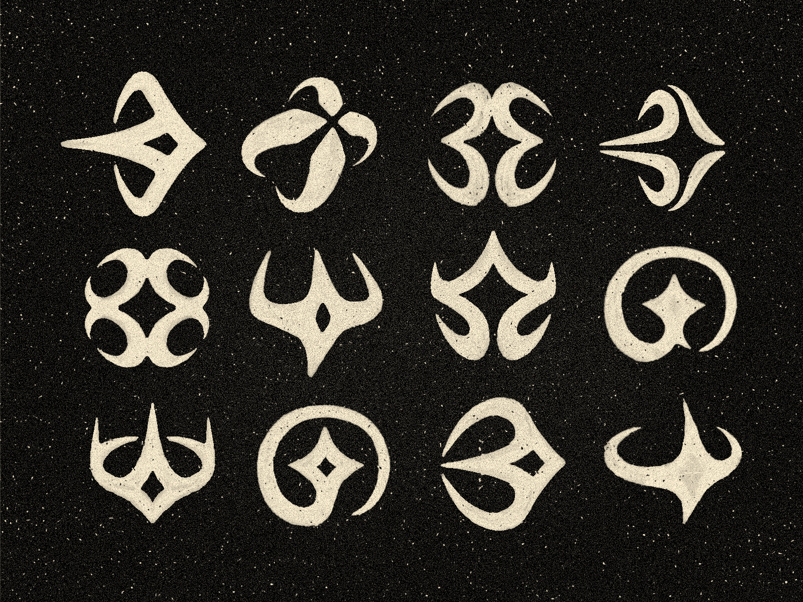 W Abstract (cosmic stars) ✦ Symbol