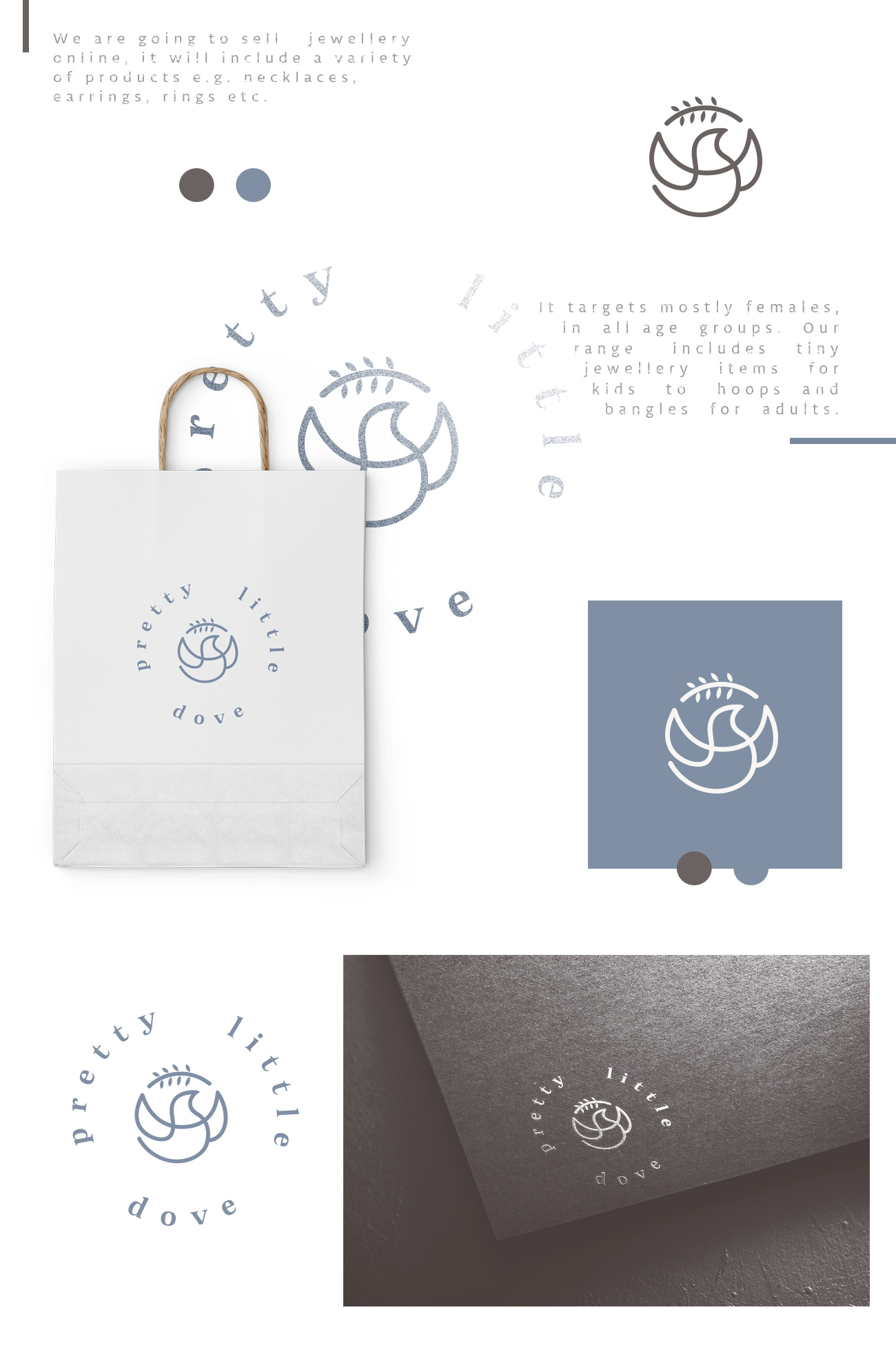 Circular Dove Jewellery brand bird branding circular dove logo minimalist simple