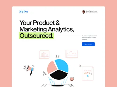 Jslytics redesign analytics clean design landing page layout marketing portfolio product ui ux ui design web design website