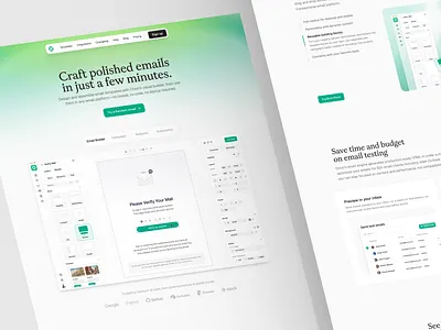Orion - Email Builder Landing Page clean design email landing page email marketing platform interface landing page landing page ui saas saas landing page ui ux web design website design