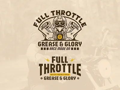 Full throttle rider badge character adipra adipra std adipra studio adpr biker graphic biker illustration custom bike art full throttle garage culture helmet rider motor lifestyle motor typography motorcycle design racing theme retro motorcycle speed concept throttle concept urban biker vintage rider