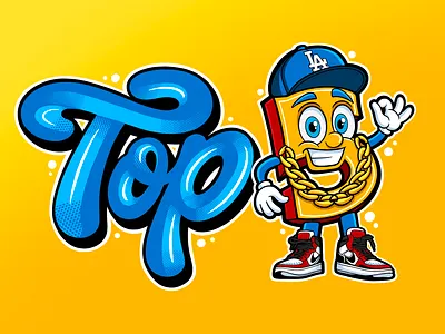 Top 5 baseball cartoon character graffiti graphic design lettering logo mascot number script typography