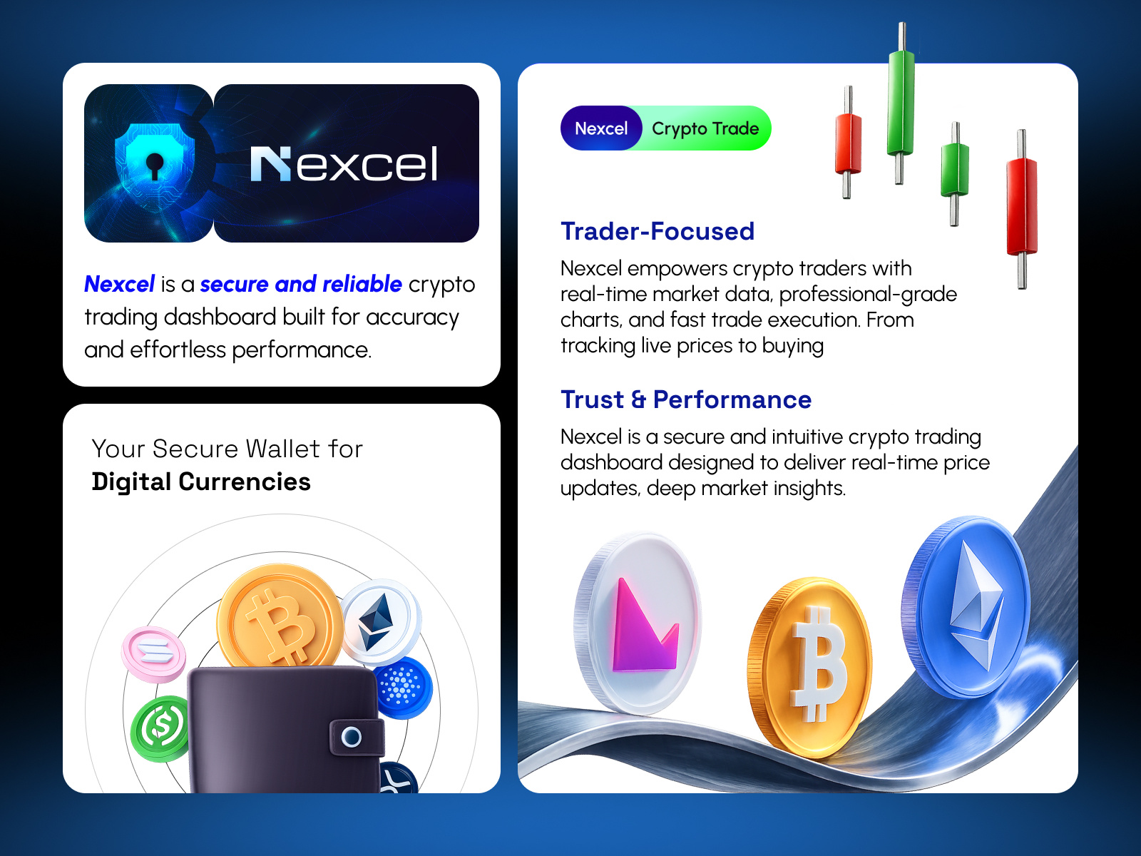 Nexcel – Crypto Trading Dashboard analytics bitcoin crypto crypto dashboard crypto exchange dashboard crypto trading crypto trading app ui crypto trading design crypto wallet cryptocurrency dashboard financial investment app platform startup stats ui ux