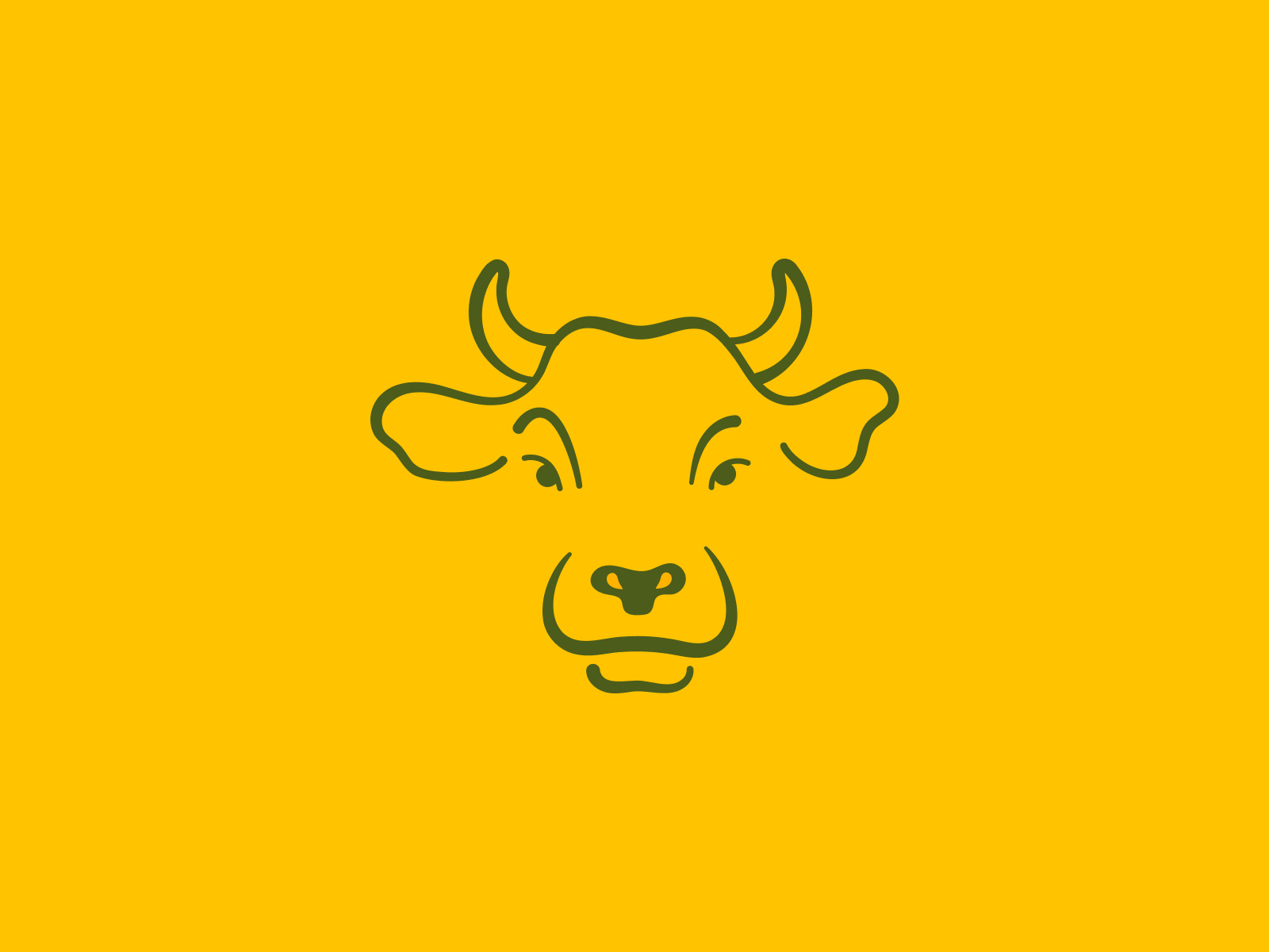 Bull Mascot Minimal Logo Design brand identity branding bull cow graphic design illustration line art logo mascot minimal packaging symmetrical visual identity