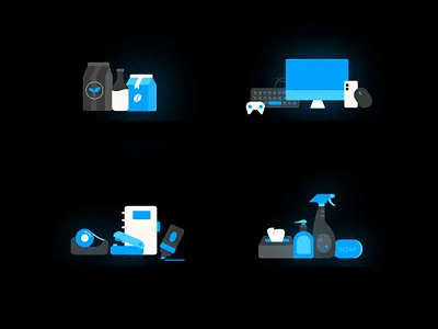 Bazaar Pro - product assortment icons artist brand design branding cleaning coffee design digital design electronics graphic design iconography icons illustration illustrator office stationary tea vector visual design