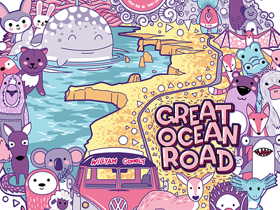 Great Ocean Road doodle illustration art branding cartoon character design doodle doodleart doodles illustration illustrations logo logodesign monster monsters procreate procreate art vector