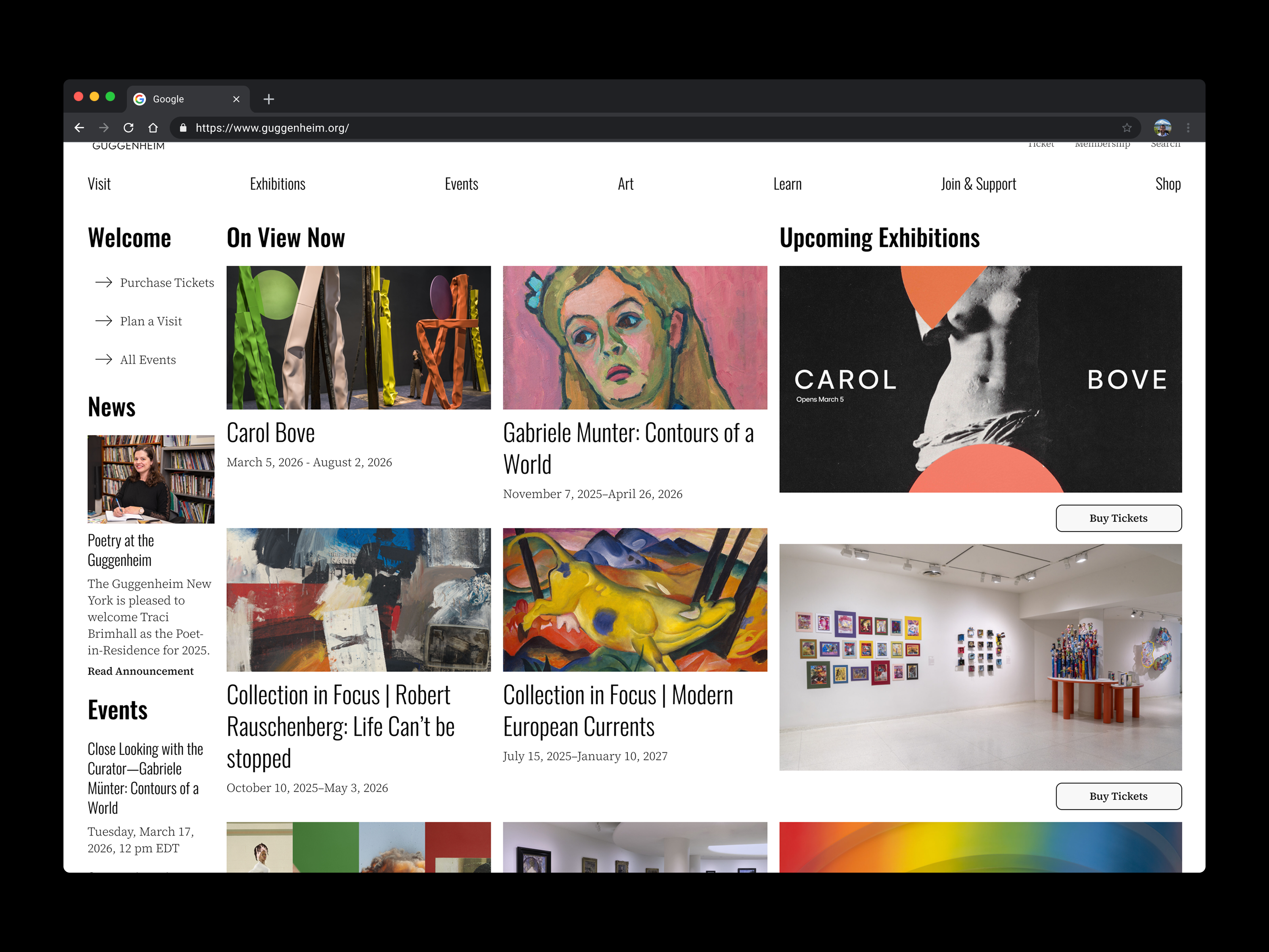 Guggenheim Landing Page Redesign branding design figma product design ui ui design
