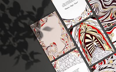Postcards based on Edgar Allan Po's stories design graphic design illustration typography vector
