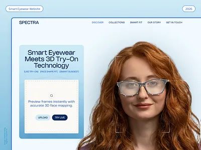 Spectra — Smart Eyewear AR Try-On Experience 3d ar design branding design ecommerce ui product design smart eyewear smart ui technology tryonexperience ui ui design ux uxdesign