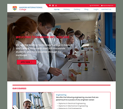 Nairobi Int. College Website Design college graphic design hero page school ui university website