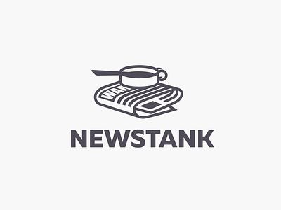 Newstank Logo brand branding coffe logo news newspaper stop the war tank weapon